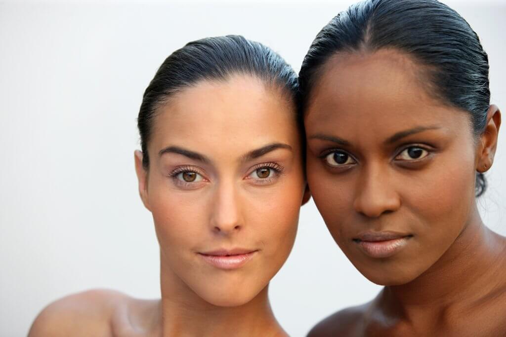 2 beautiful women with smooth skin